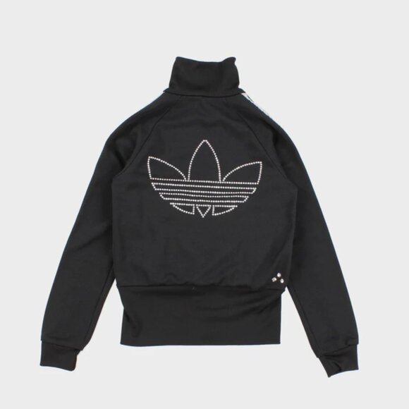 RARE Vintage Y2K Adidas Track Jacket with Studded Trefoil - Picture 1 of 9